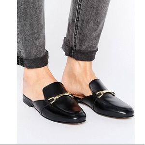 ASOS Black Leather Mule Loafers